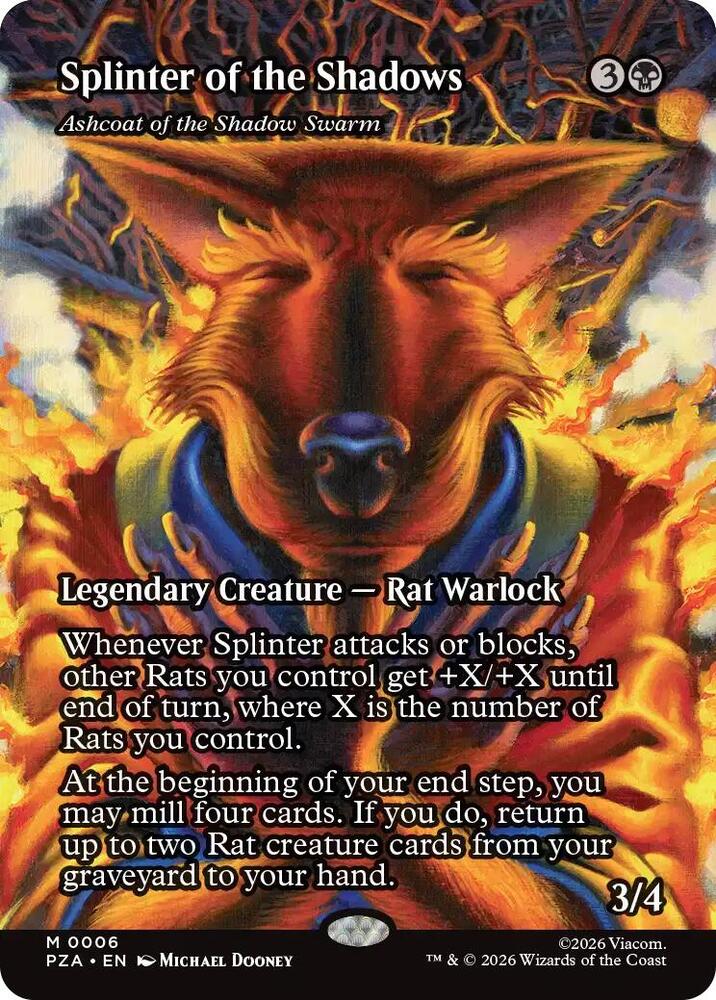 Splinter of the Shadows - Ashcoat of the Shadow Swarm (Borderless) (6) [Teenage Mutant Ninja Turtles Source Material]
