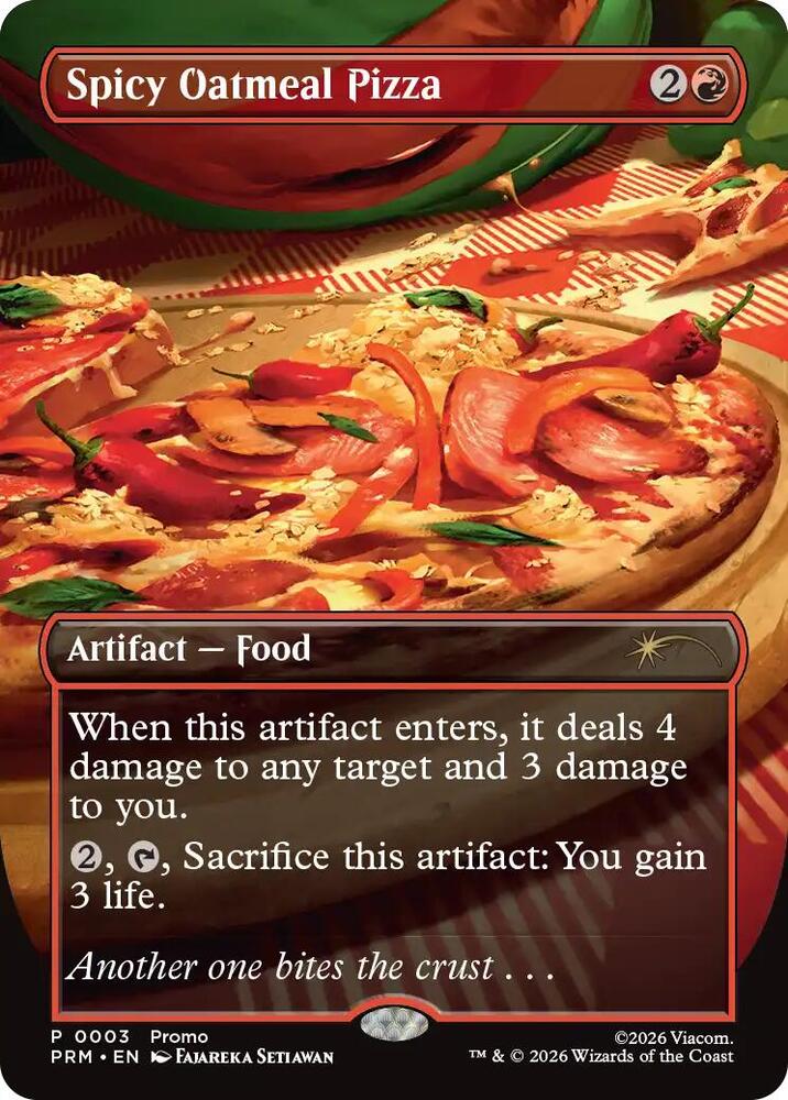 Spicy Oatmeal Pizza (Borderless) (3) [Unique and Miscellaneous Promos]