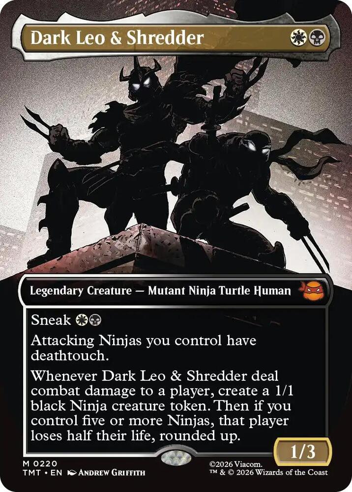 Dark Leo & Shredder (Borderless) (220) [Teenage Mutant Ninja Turtles]