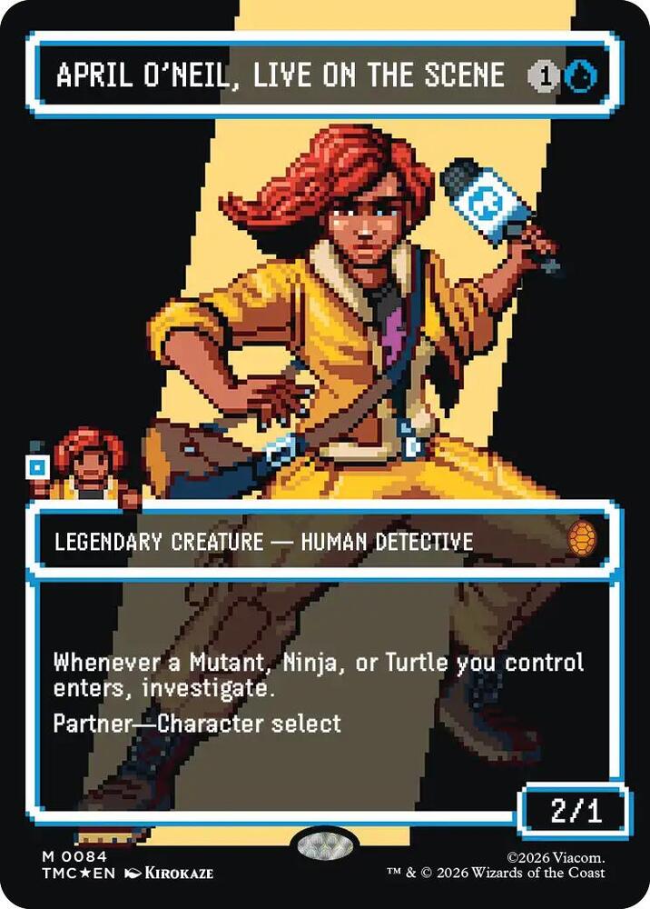 April O'Neil, Live on the Scene (Borderless) (Surge Foil) (84) [Teenage Mutant Ninja Turtles Commander]