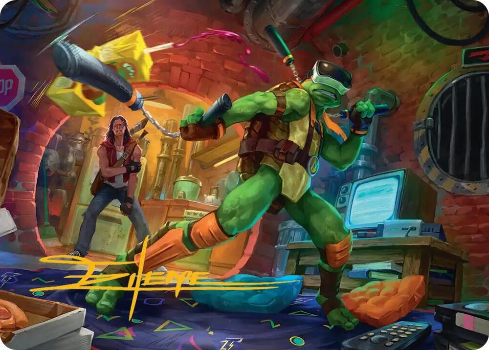 Michelangelo, Game Master Art Card (Gold-Stamped Signature) (13) [Teenage Mutant Ninja Turtles Art Series]