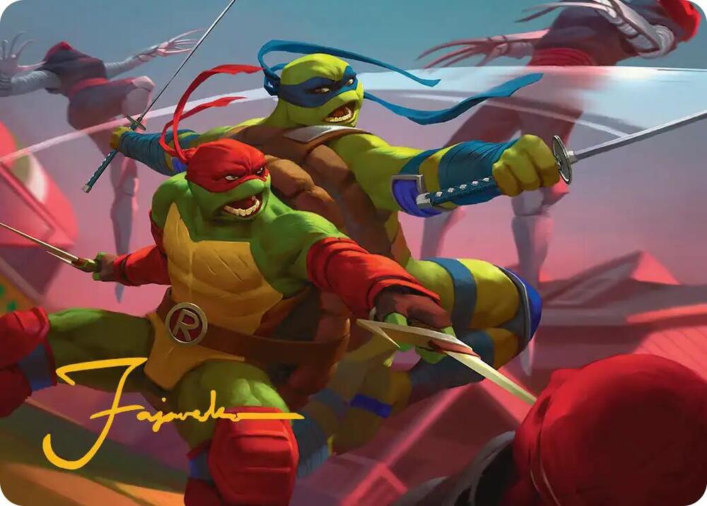 Raph & Leo, Sibling Rivals Art Card (Gold-Stamped Signature) (16) [Teenage Mutant Ninja Turtles Art Series]