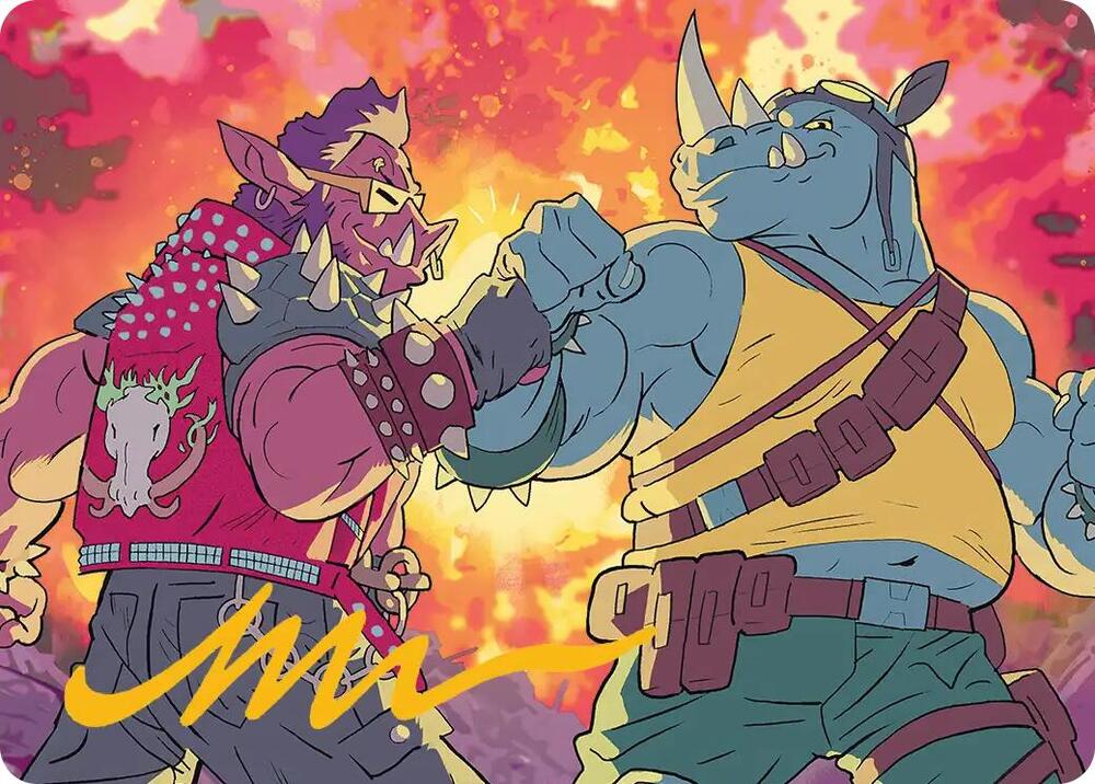 Bebop & Rocksteady Art Card (Gold-Stamped Signature) (29) [Teenage Mutant Ninja Turtles Art Series]