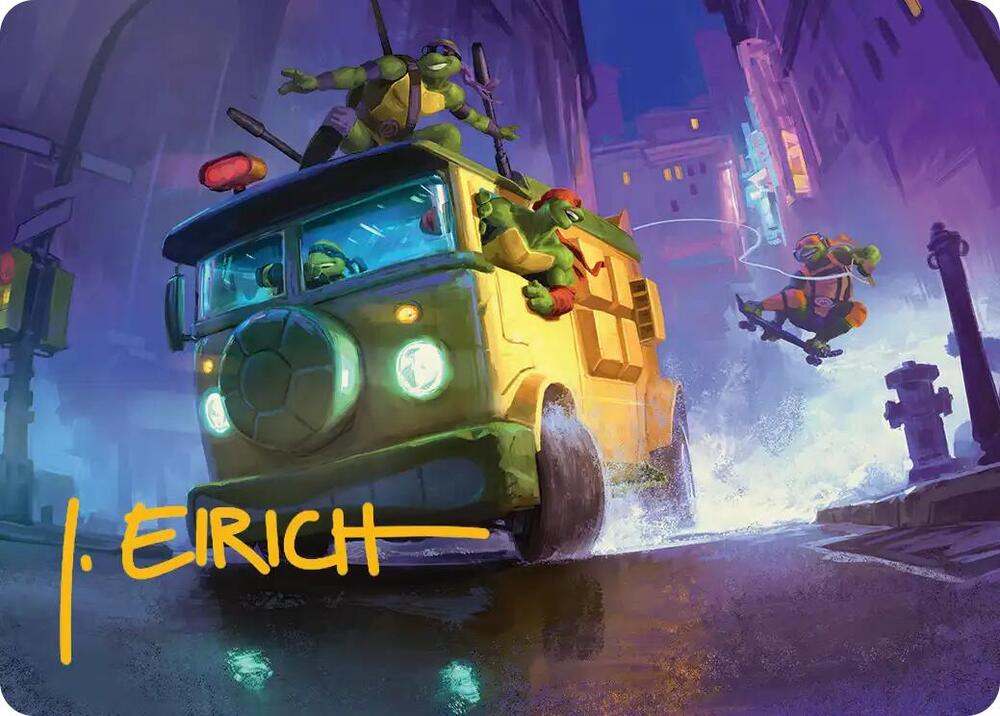 Turtle Van Art Card (Gold-Stamped Signature) (19) [Teenage Mutant Ninja Turtles Art Series]