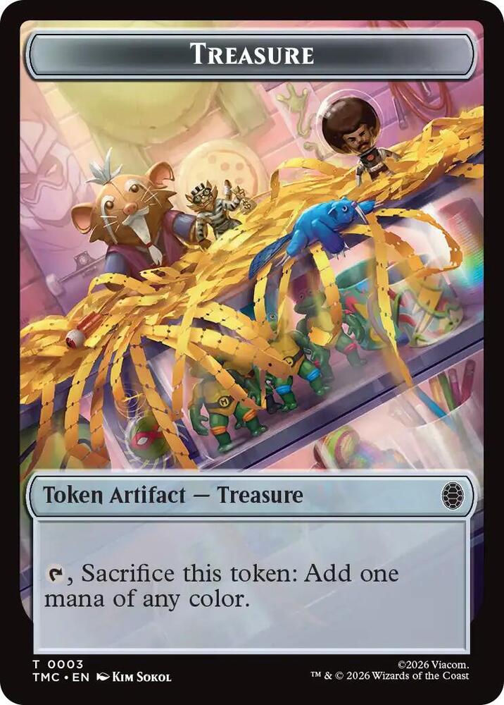 Treasure // Ninja Double-Sided Token (3 // 5) [Teenage Mutant Ninja Turtles Commander]