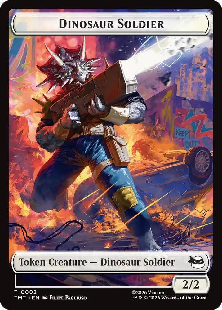 Dinosaur Soldier // Copy Double-Sided Token (2 // 1) [Teenage Mutant Ninja Turtles]