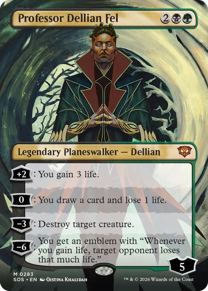 Professor Dellian Fel (Borderless) (283) [Secrets of Strixhaven]