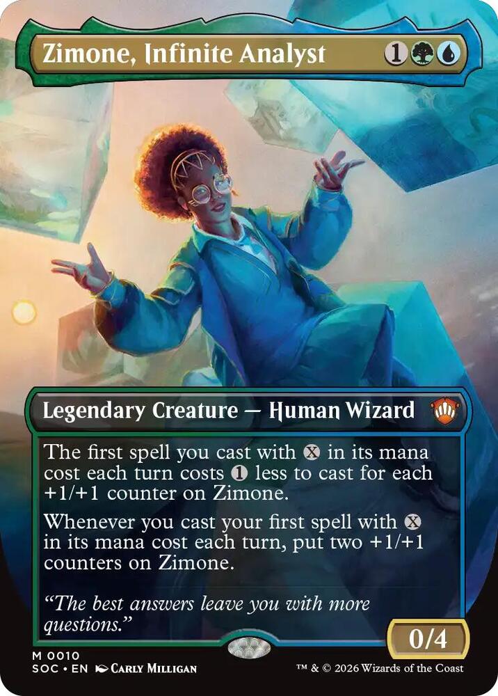 Zimone, Infinite Analyst (Borderless) (10) [Secrets of Strixhaven Commander]