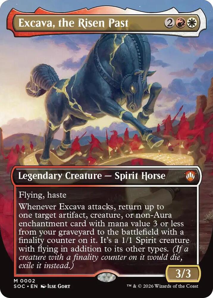Excava, the Risen Past (Borderless) (2) [Secrets of Strixhaven Commander]