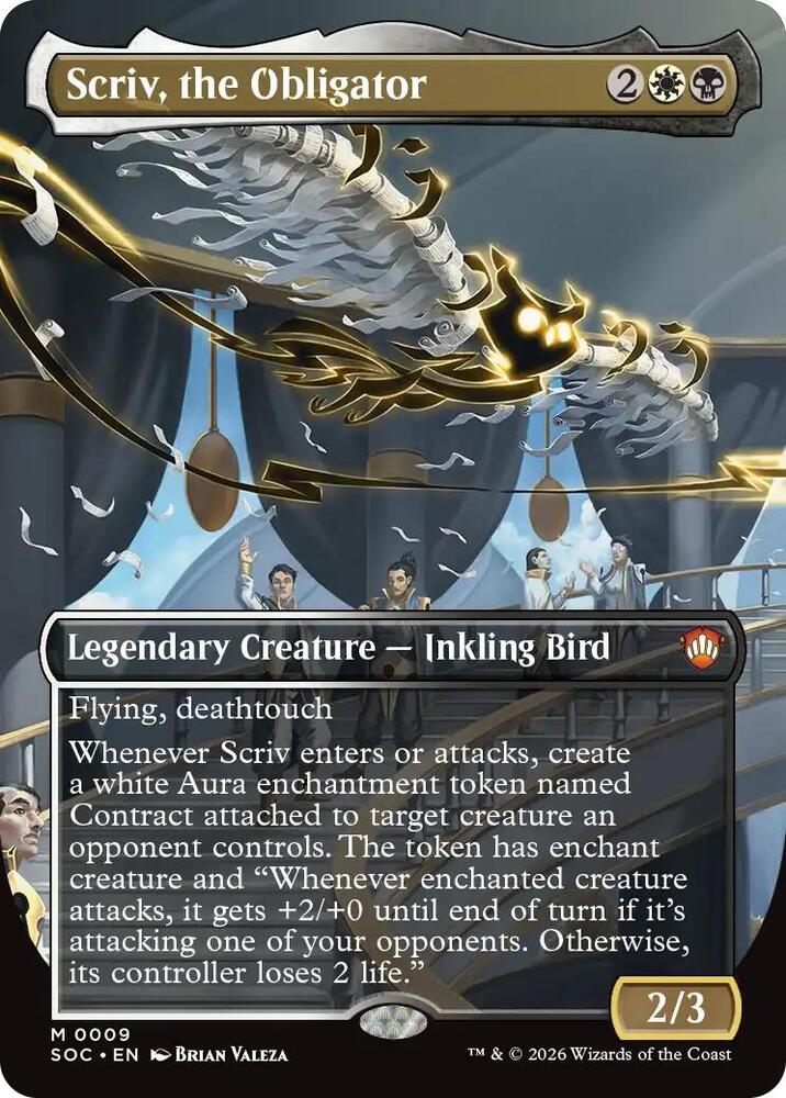 Scriv, the Obligator (Borderless) (9) [Secrets of Strixhaven Commander]