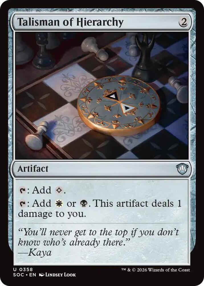 Talisman of Hierarchy (358) [Secrets of Strixhaven Commander]