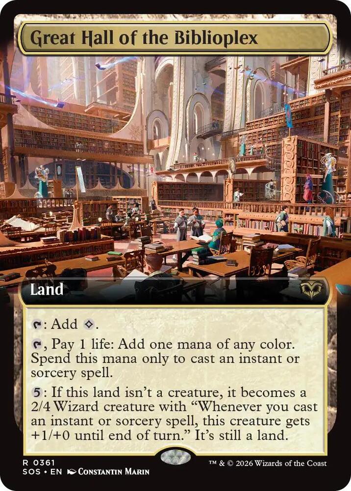 Great Hall of the Biblioplex (Extended Art) (361) [Secrets of Strixhaven]
