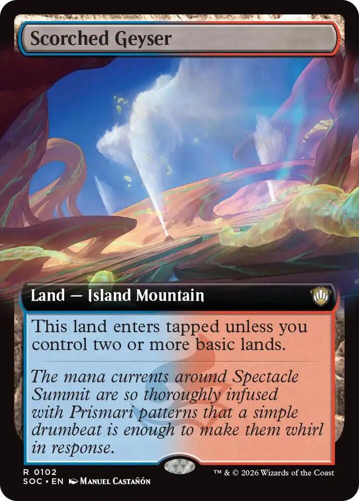 Scorched Geyser (Extended Art) (102) [Secrets of Strixhaven Commander]