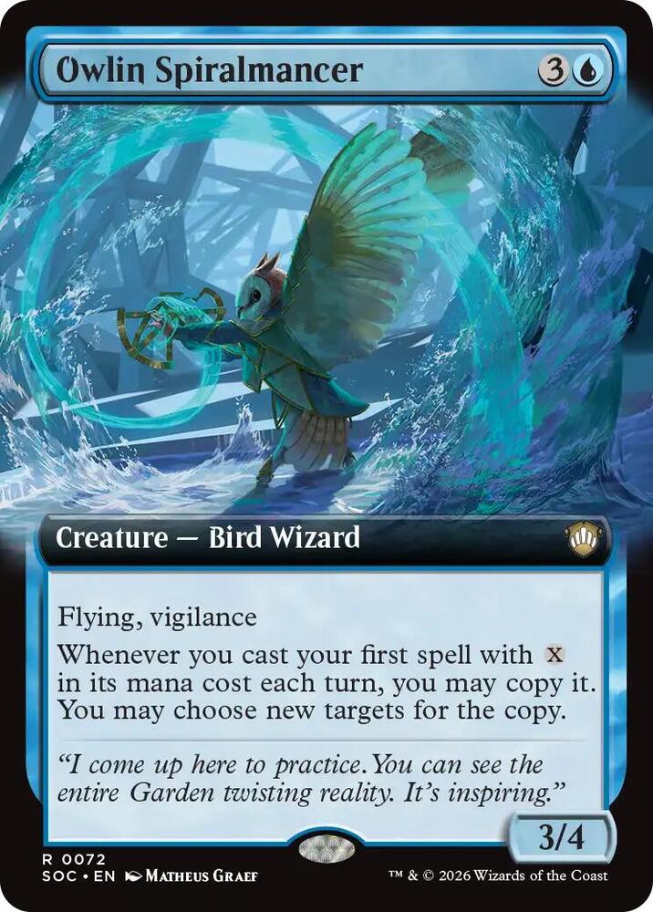 Owlin Spiralmancer (Extended Art) (72) [Secrets of Strixhaven Commander]