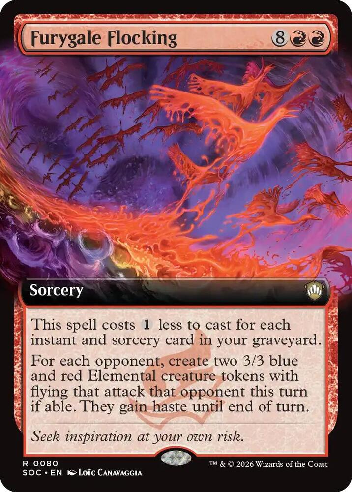 Furygale Flocking (Extended Art) (80) [Secrets of Strixhaven Commander]