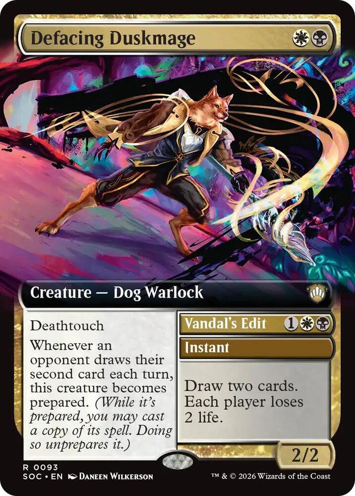 Defacing Duskmage (Extended Art) (93) [Secrets of Strixhaven Commander]