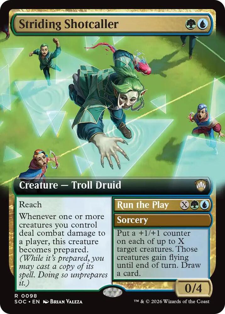 Striding Shotcaller (Extended Art) (98) [Secrets of Strixhaven Commander]