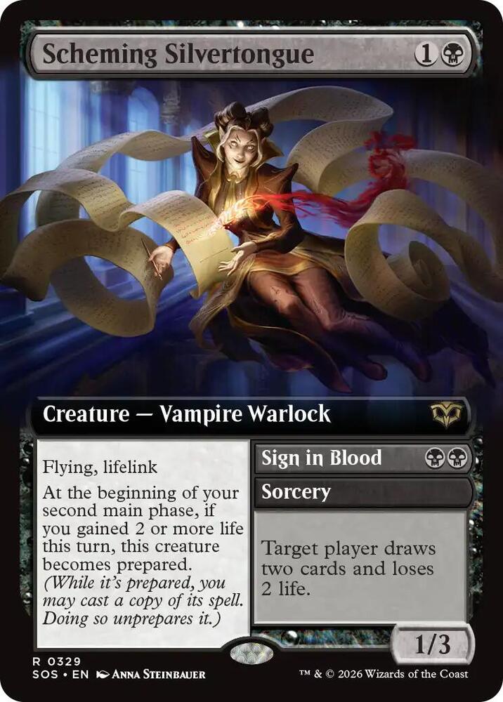 Scheming Silvertongue (Extended Art) (329) [Secrets of Strixhaven]