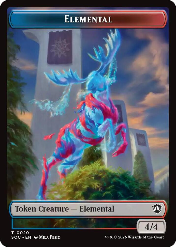 Elemental (0020) // Treasure Double-Sided Token (20 // 12) [Secrets of Strixhaven Commander]