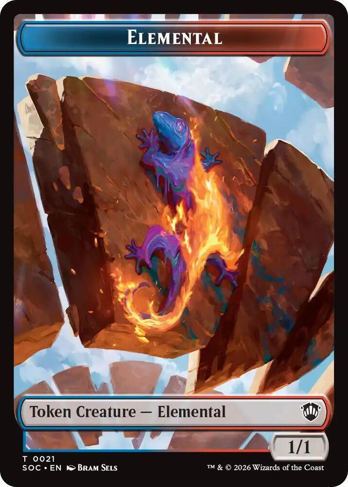 Elemental (0021) // Phyrexian Myr Double-Sided Token (21 // 8) [Secrets of Strixhaven Commander]