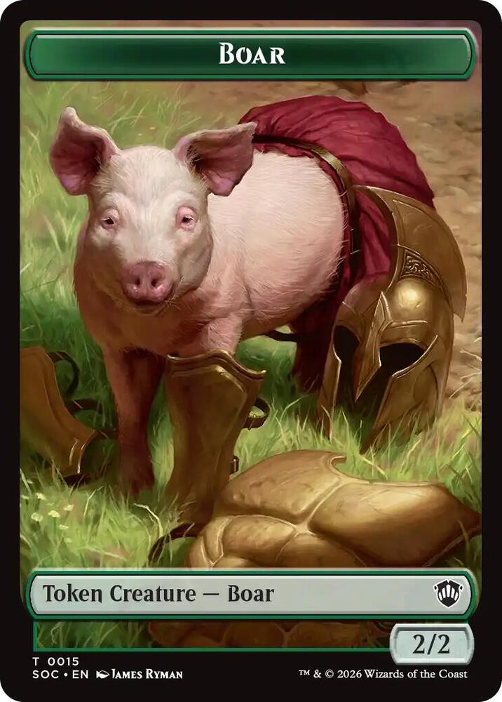 Boar // Fractal (0005) Double-Sided Token (15 // 5) [Secrets of Strixhaven Commander]