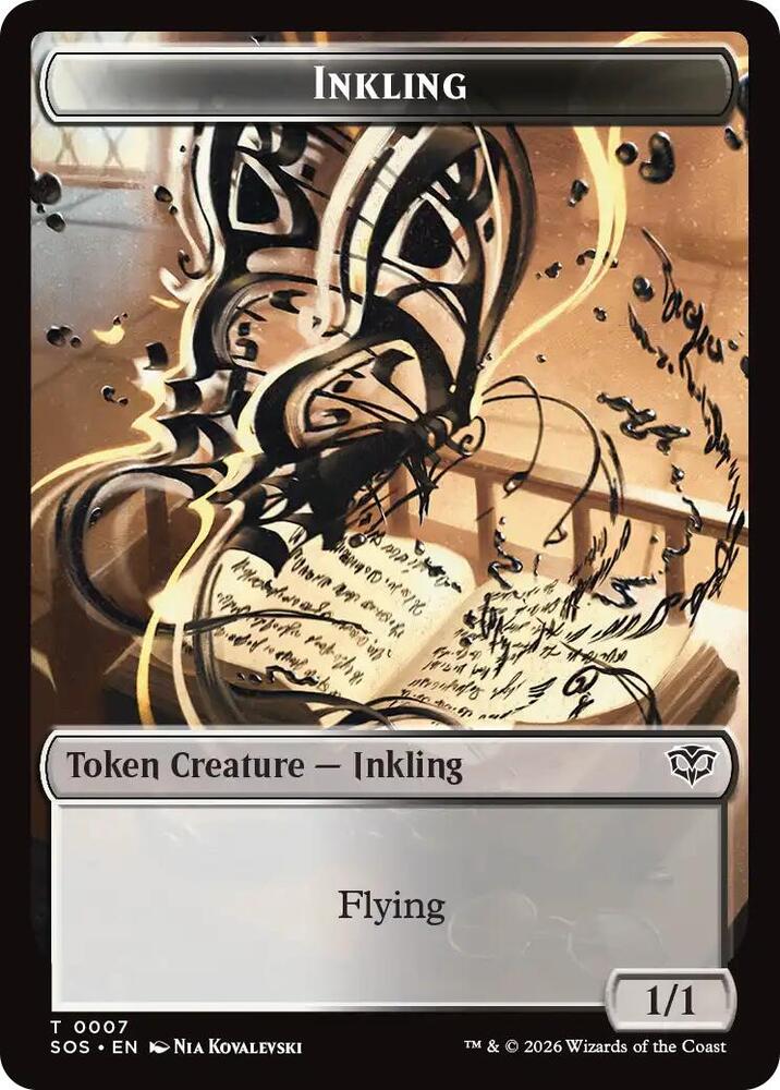 Inkling (0007) // Spirit (0011) Double-Sided Token (7 // 11) [Secrets of Strixhaven]