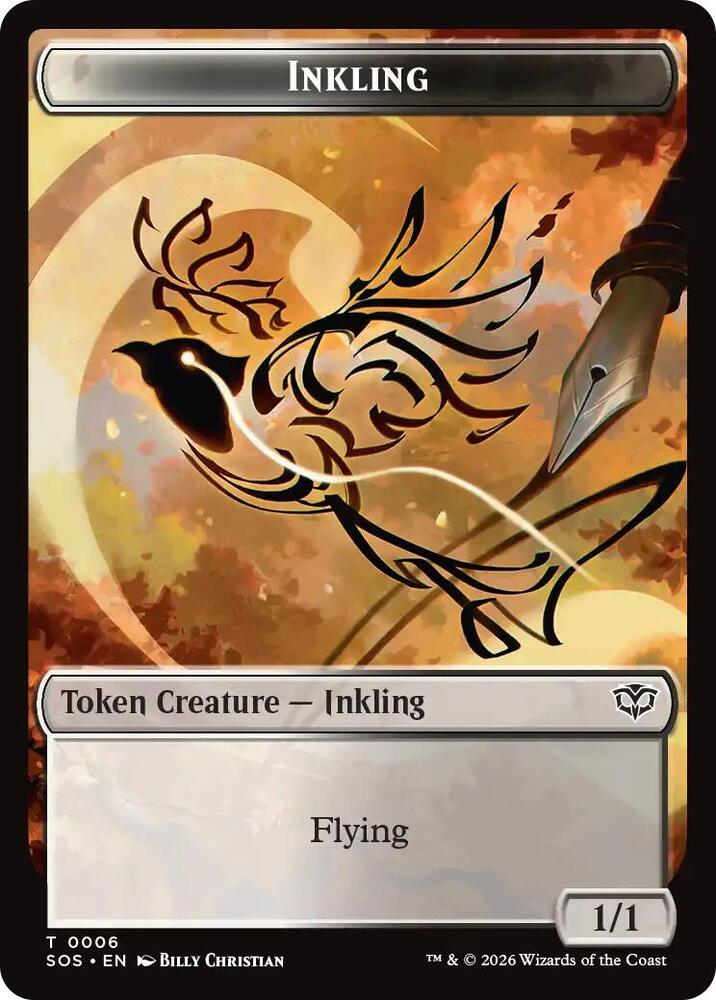 Inkling (0006) // Spirit (0010) Double-Sided Token (6 // 10) [Secrets of Strixhaven]