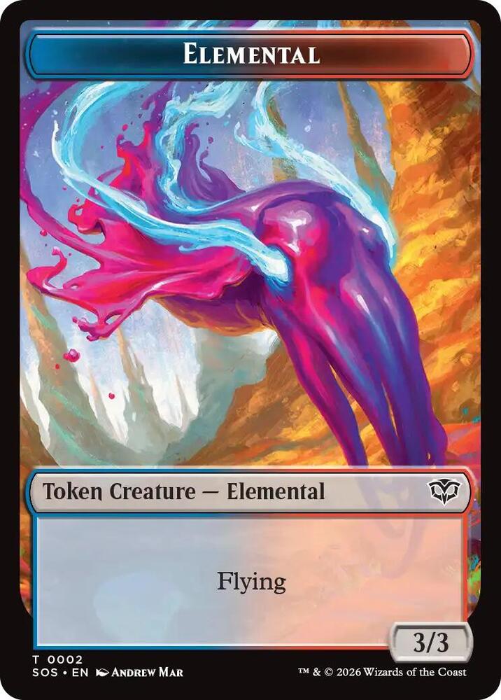 Elemental (0002) // Treasure Double-Sided Token (2 // 12) [Secrets of Strixhaven]
