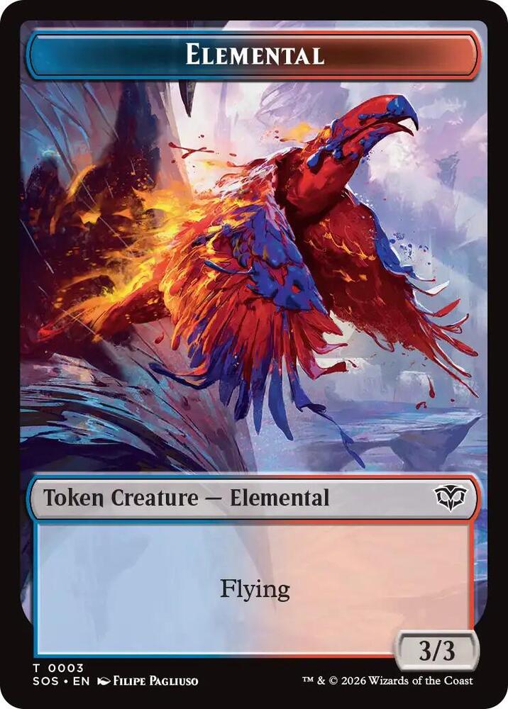 Elemental (0003) // Treasure Double-Sided Token (3 // 12) [Secrets of Strixhaven]