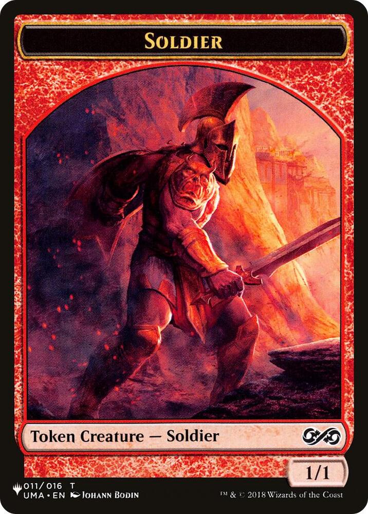 Soldier (UMA) // Dwarf (ELD) Double-sided Token (11 // 7) [The List]