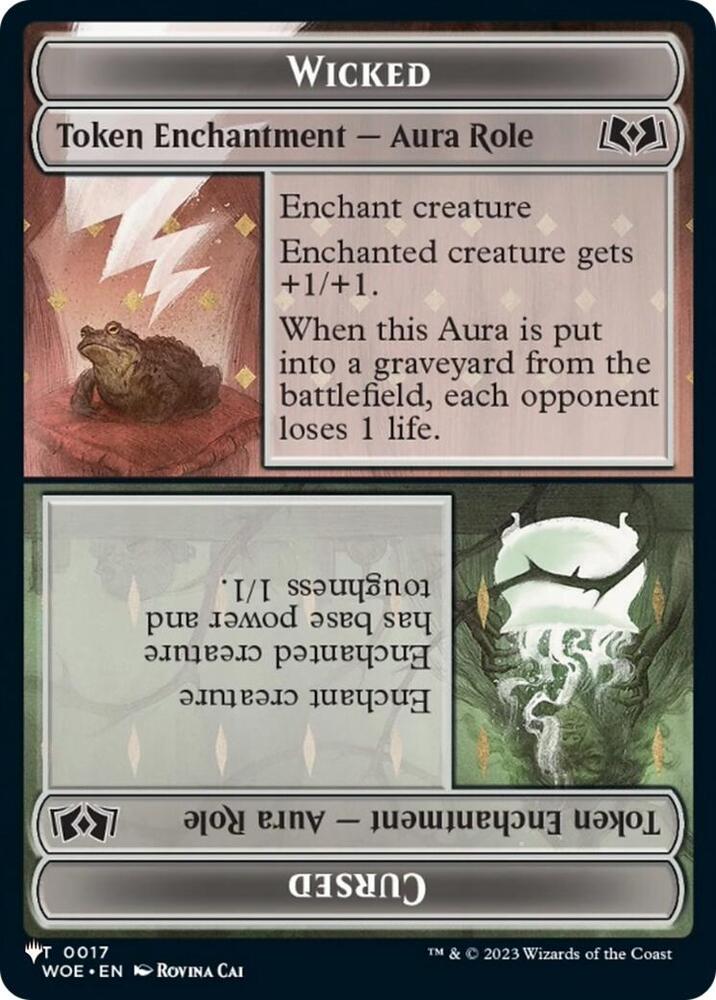 Wicked Role / Cursed Role (WOE) // Treasure (MH3) Double-sided Token (17 // 7) [The List]