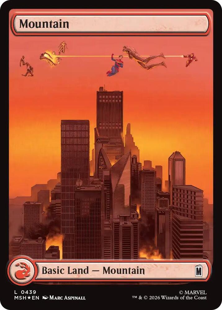 Mountain (0439) (Surge Foil) [Marvel Super Heroes]