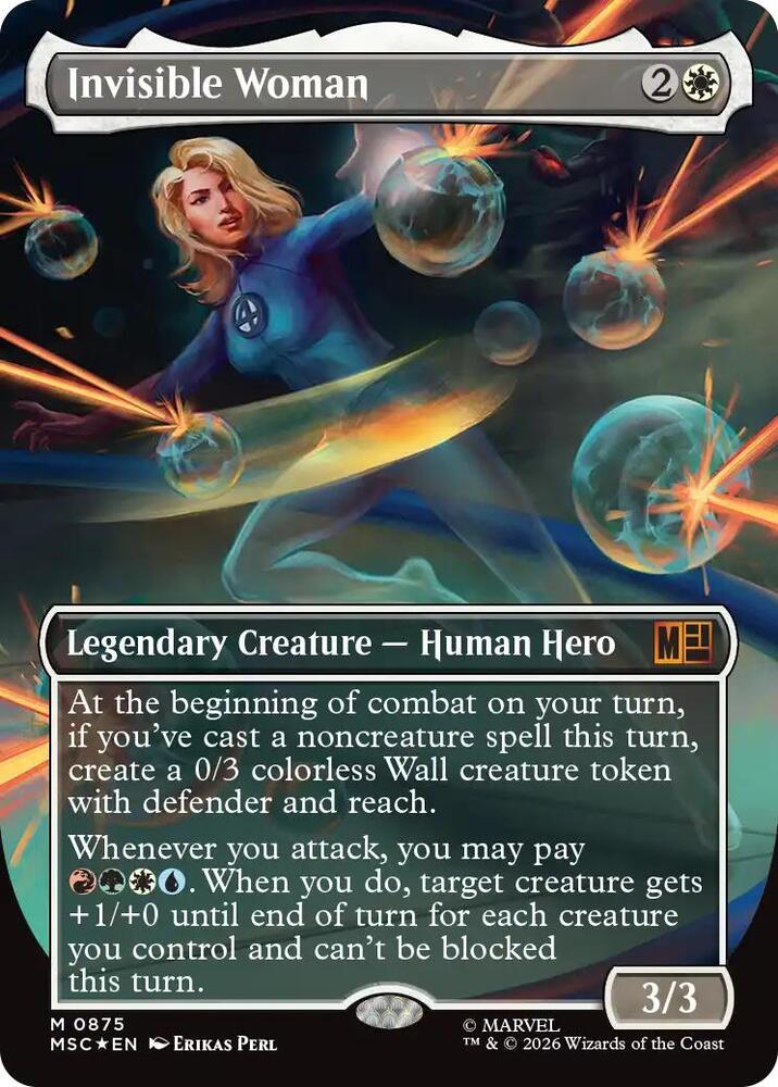 Invisible Woman (Borderless) (Surge Foil) (875) [Marvel Super Heroes Commander]