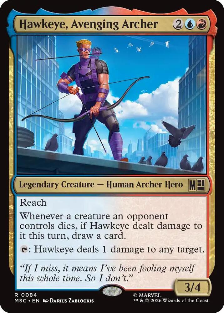 Hawkeye, Avenging Archer (Surge Foil) (84) [Marvel Super Heroes Commander]
