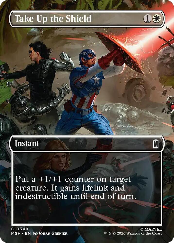 Take Up the Shield (Borderless) (348) [Marvel Super Heroes]