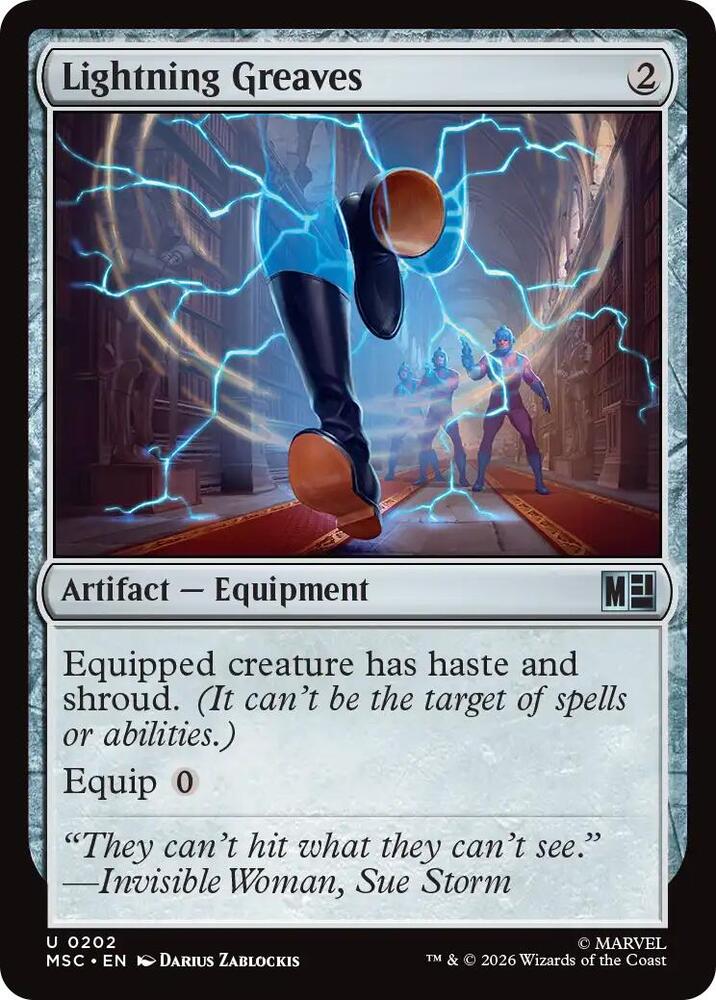 Lightning Greaves (Surge Foil) (202) [Marvel Super Heroes Commander]