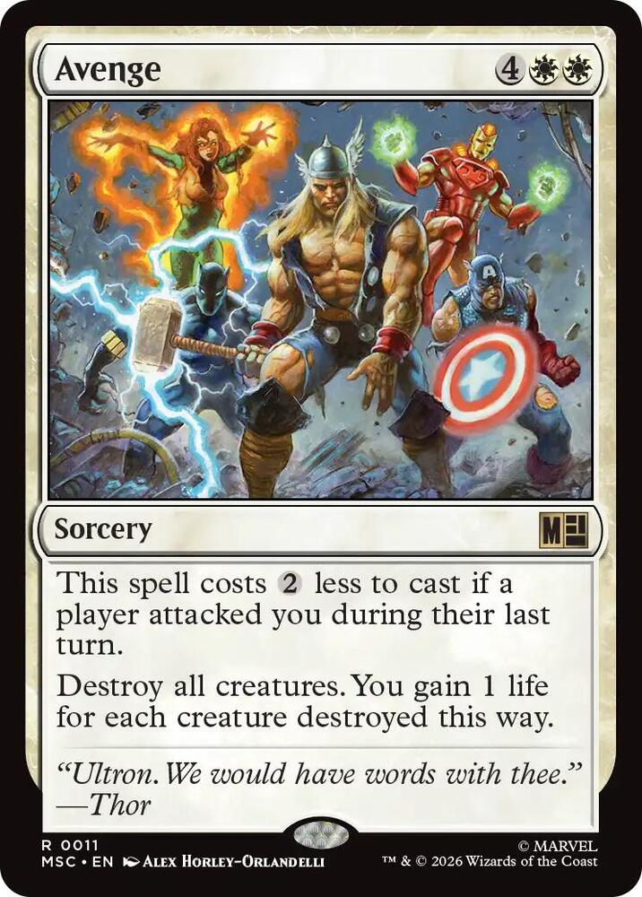Avenge (Surge Foil) (11) [Marvel Super Heroes Commander]