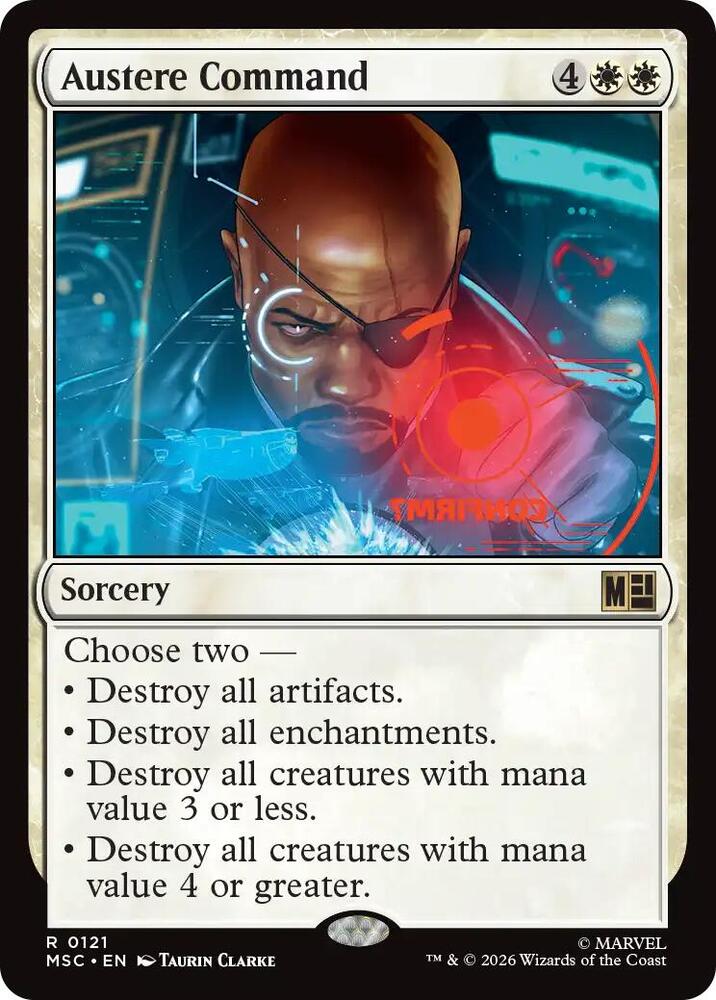 Austere Command (Surge Foil) (121) [Marvel Super Heroes Commander]