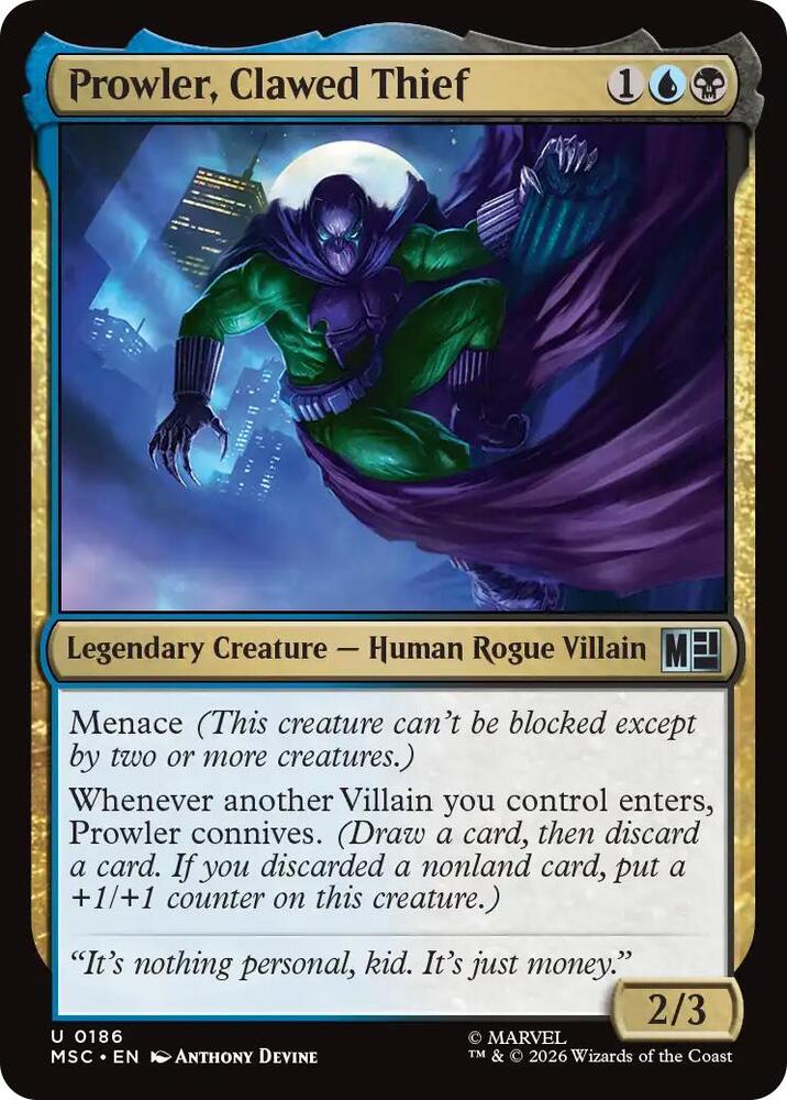 Prowler, Clawed Thief (Surge Foil) (186) [Marvel Super Heroes Commander]