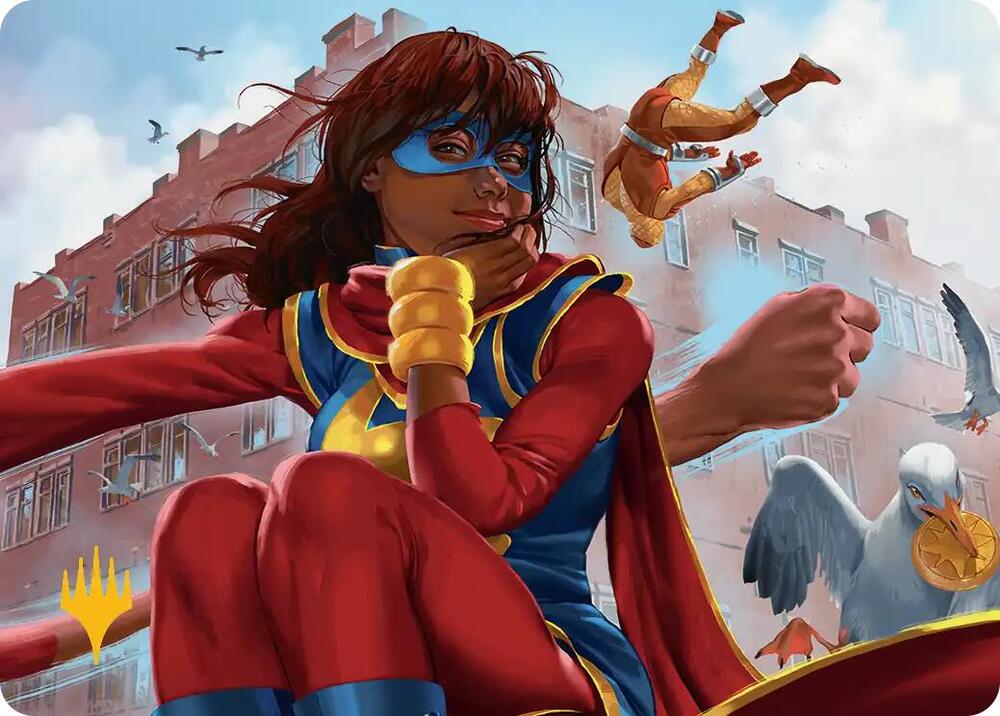 Ms. Marvel, Kamala Khan Art Card (Gold-Stamped Planeswalker Symbol) (5) [Marvel Super Heroes Art Series]