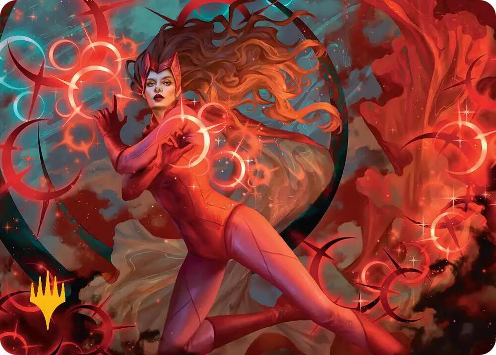 Scarlet Witch, Chaotic Avenger Art Card (Gold-Stamped Planeswalker Symbol) (38) [Marvel Super Heroes Art Series]