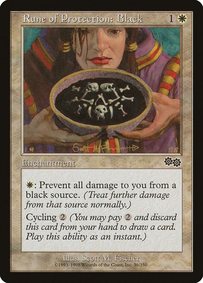 Rune of Protection: Black (36) [Urza's Saga]