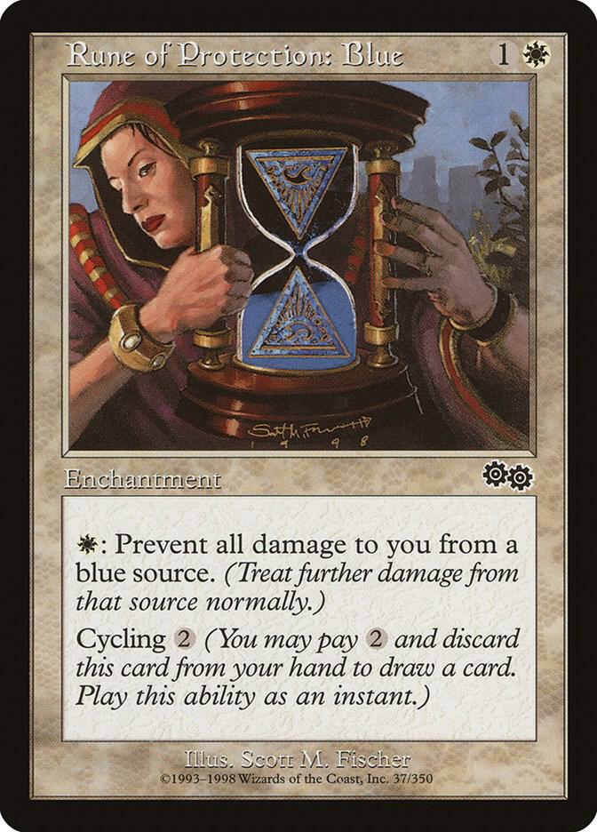 Rune of Protection: Blue (37) [Urza's Saga]