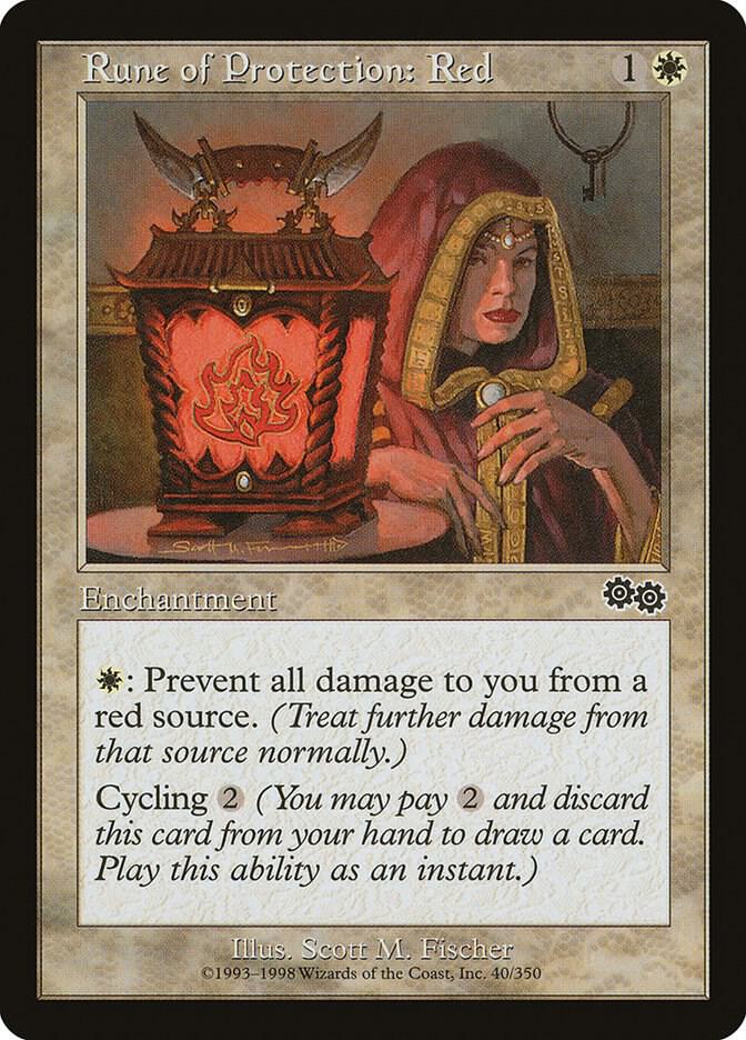 Rune of Protection: Red (40) [Urza's Saga]
