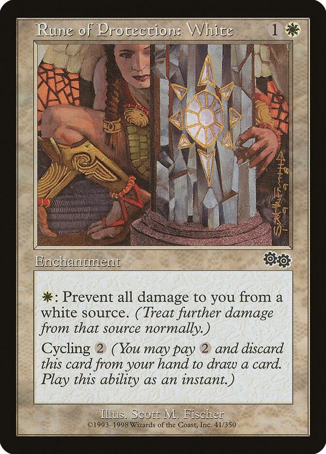 Rune of Protection: White (41) [Urza's Saga]