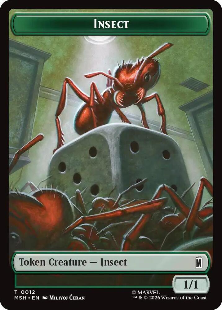 Insect // Clue Double-Sided Token (12 // 17) [Marvel Super Heroes]