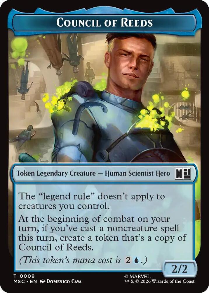 Council of Reeds (0008) // Merfolk (0006) Double-Sided Token (8 // 6) [Marvel Super Heroes Commander]
