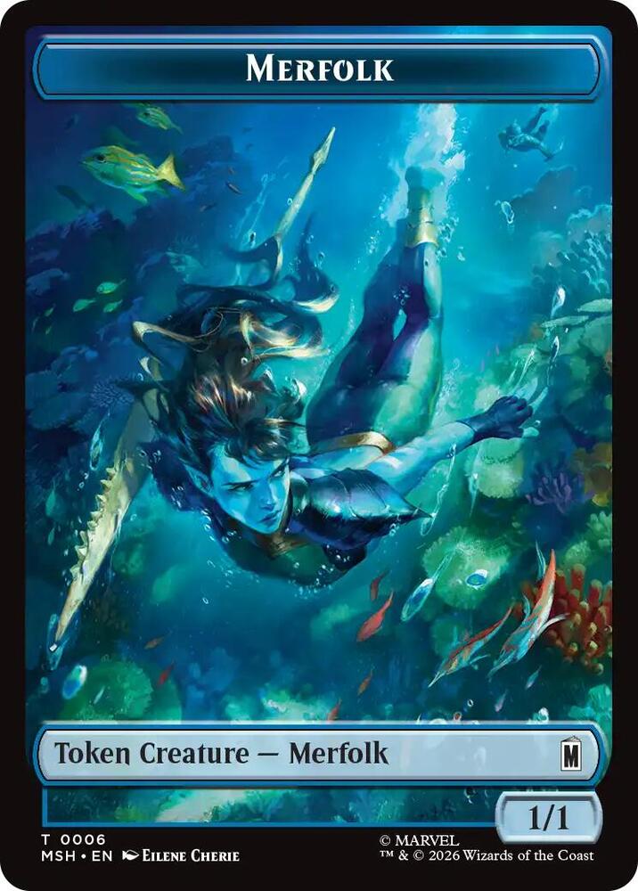 Merfolk // Doombot Double-Sided Token (6 // 18) [Marvel Super Heroes]