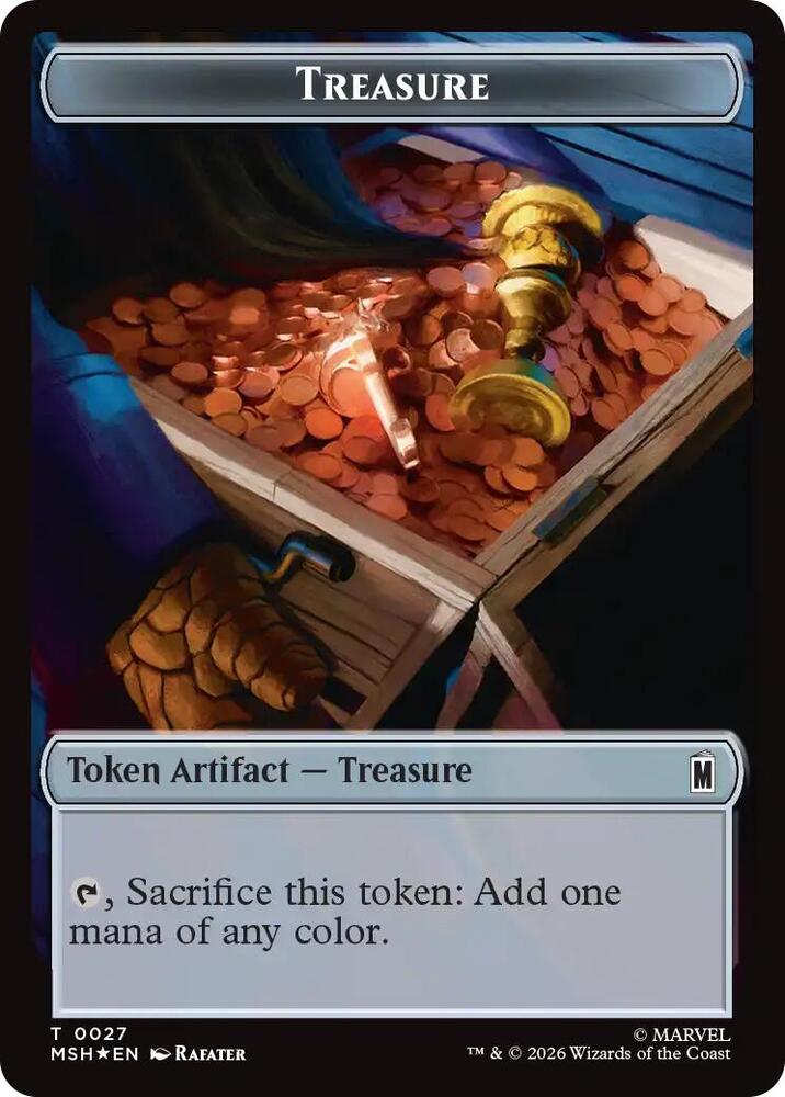 Treasure (0027) // Rogue (0025) Double-Sided Token (Surge Foil) (27 // 25) [Marvel Super Heroes Commander]