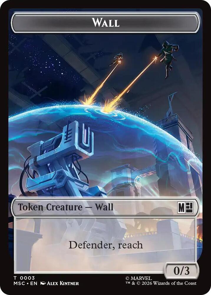 Wall // Council of Reeds Double-Sided Token (3 // 8) [Marvel Super Heroes Commander]
